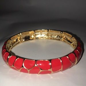 SALE! Bracelet expandable orange gold print design